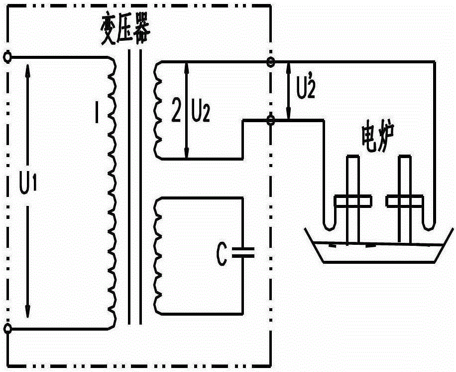 Medium-voltage series capacitor compensation device and transformer incorporating same