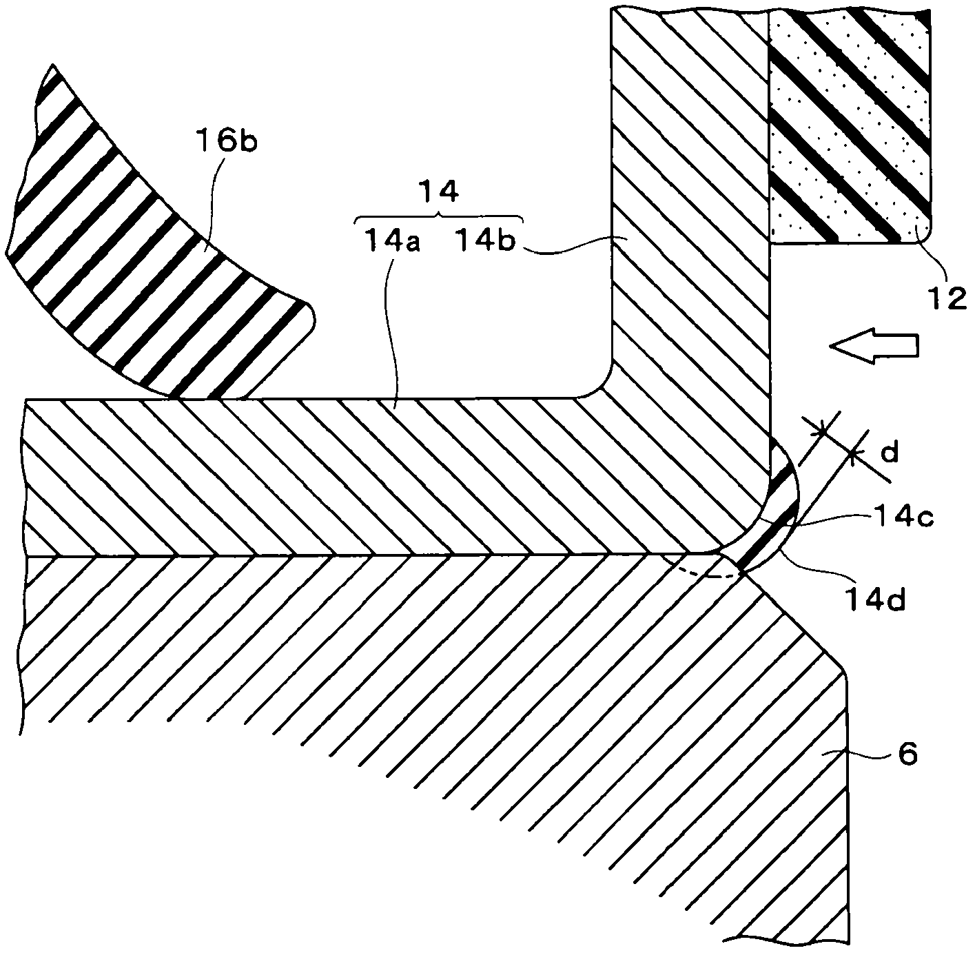 Sealing structure for fitting section