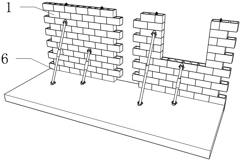 Assembled integral type masonry wall assembling structure and construction method thereof