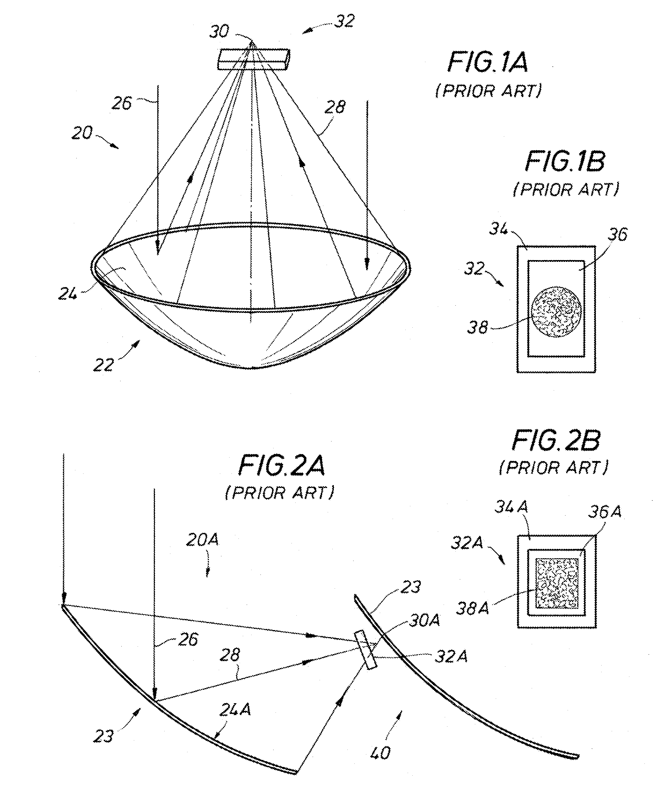 Non-parabolic solar concentration to an area of controlled flux density conversion system and method