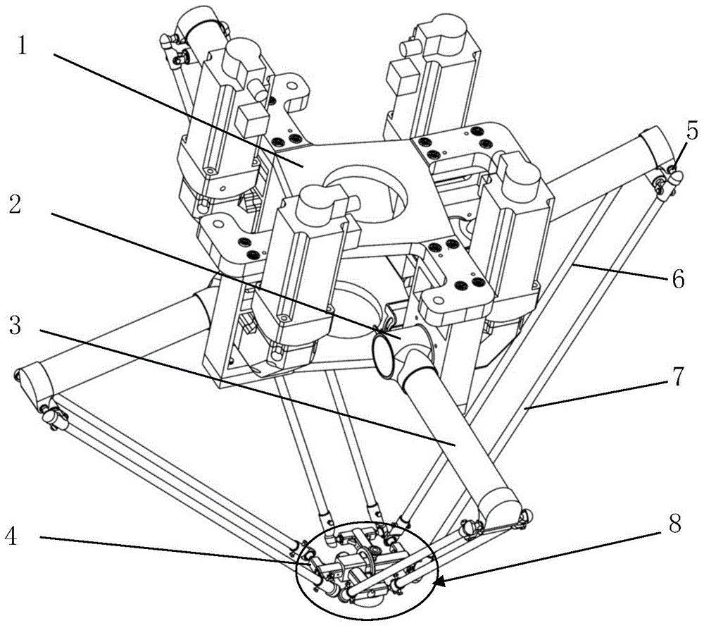 Four-degree-of-freedom parallel mechanism