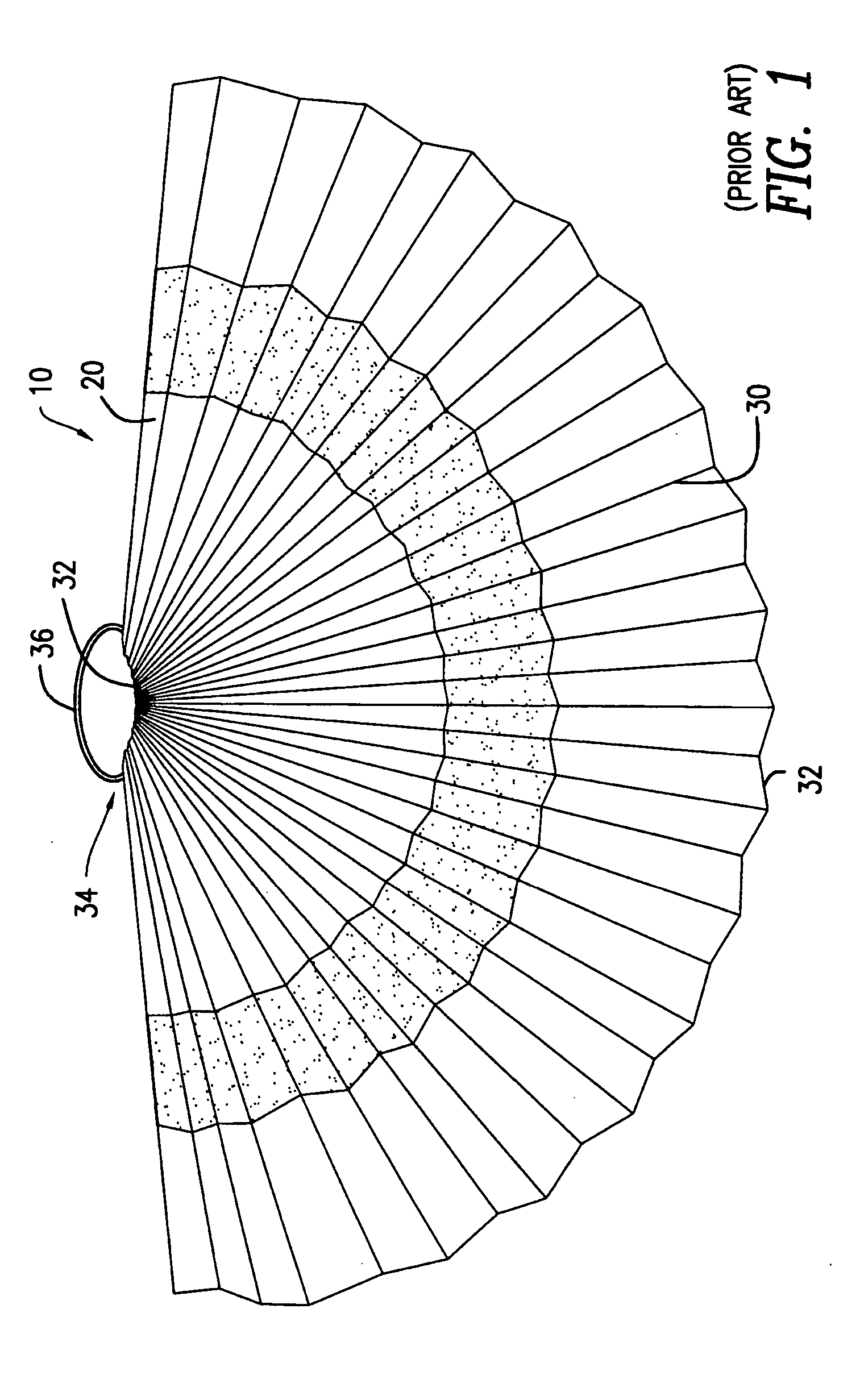 Ornamental bunting secured at a center portion thereof