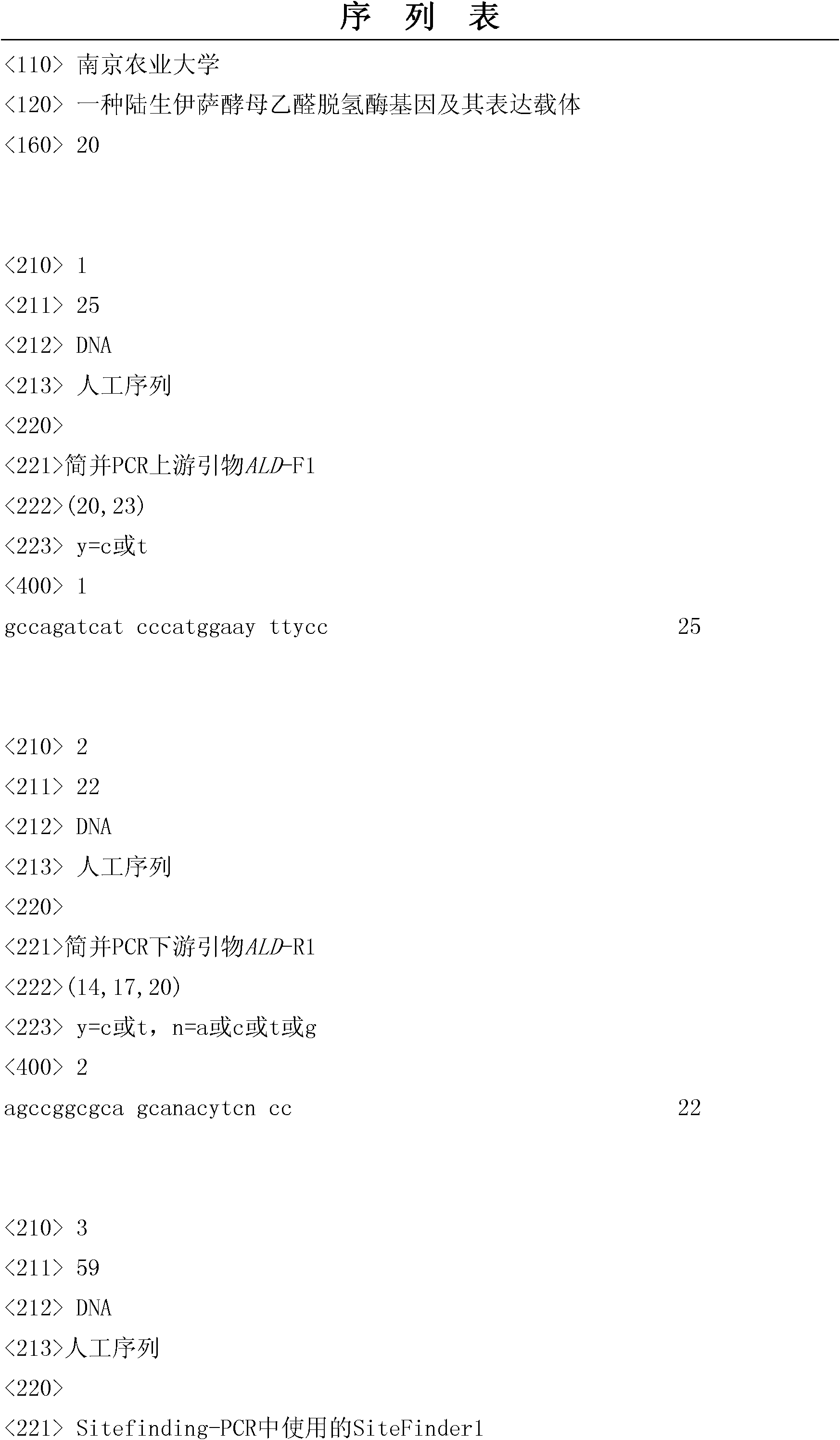 Issatchenkia terricola acetaldehyde dehydrogenase gene and expression vector thereof