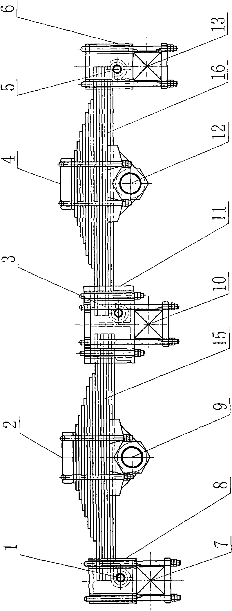 Suspension device of semitrailer