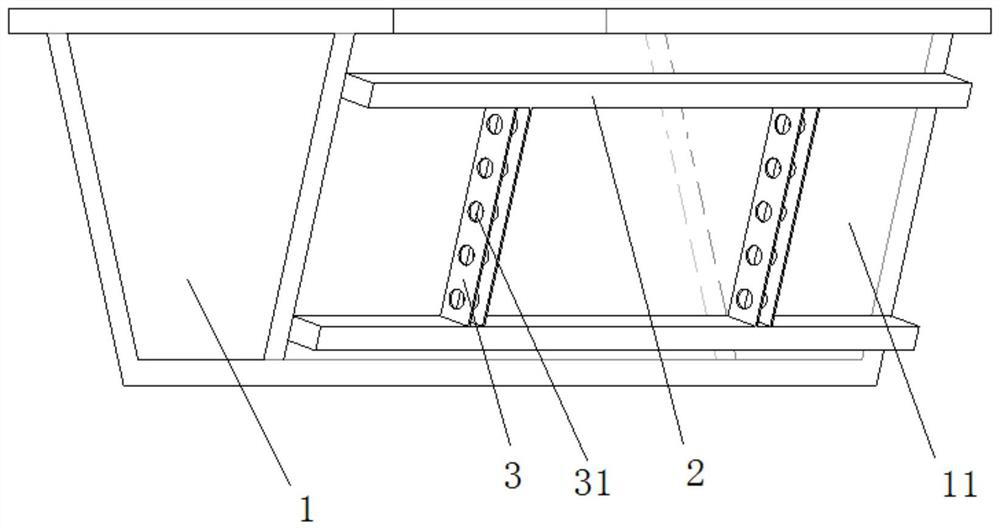 Adjustable externally-hung cantilever support system and adjusting method of externally-hung cantilever support