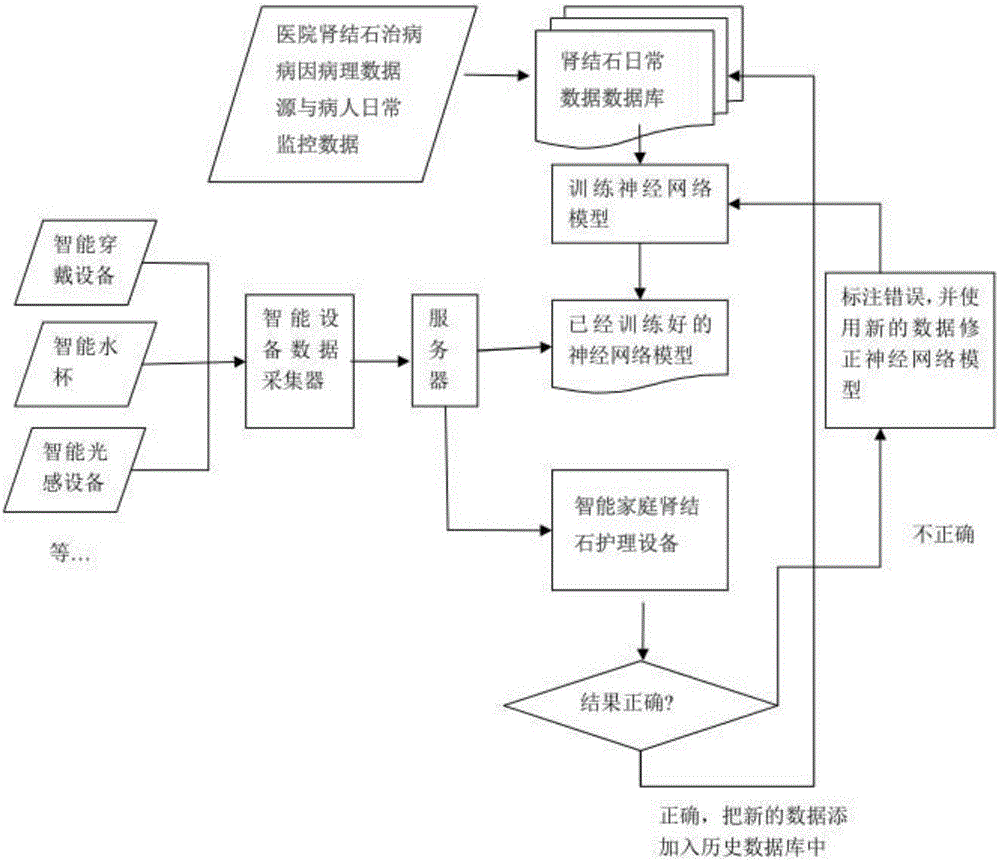 Kidney stone prediction method and prediction system based on incremental neural network model