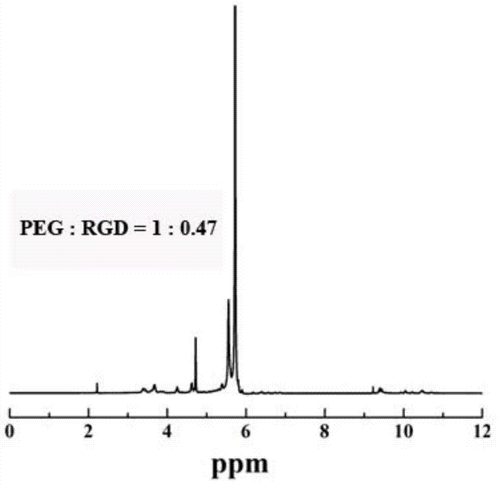 A preparation method of ultra-small ferric iron tetroxide MRI-positive nanoprobe targeted by RGD polypeptide