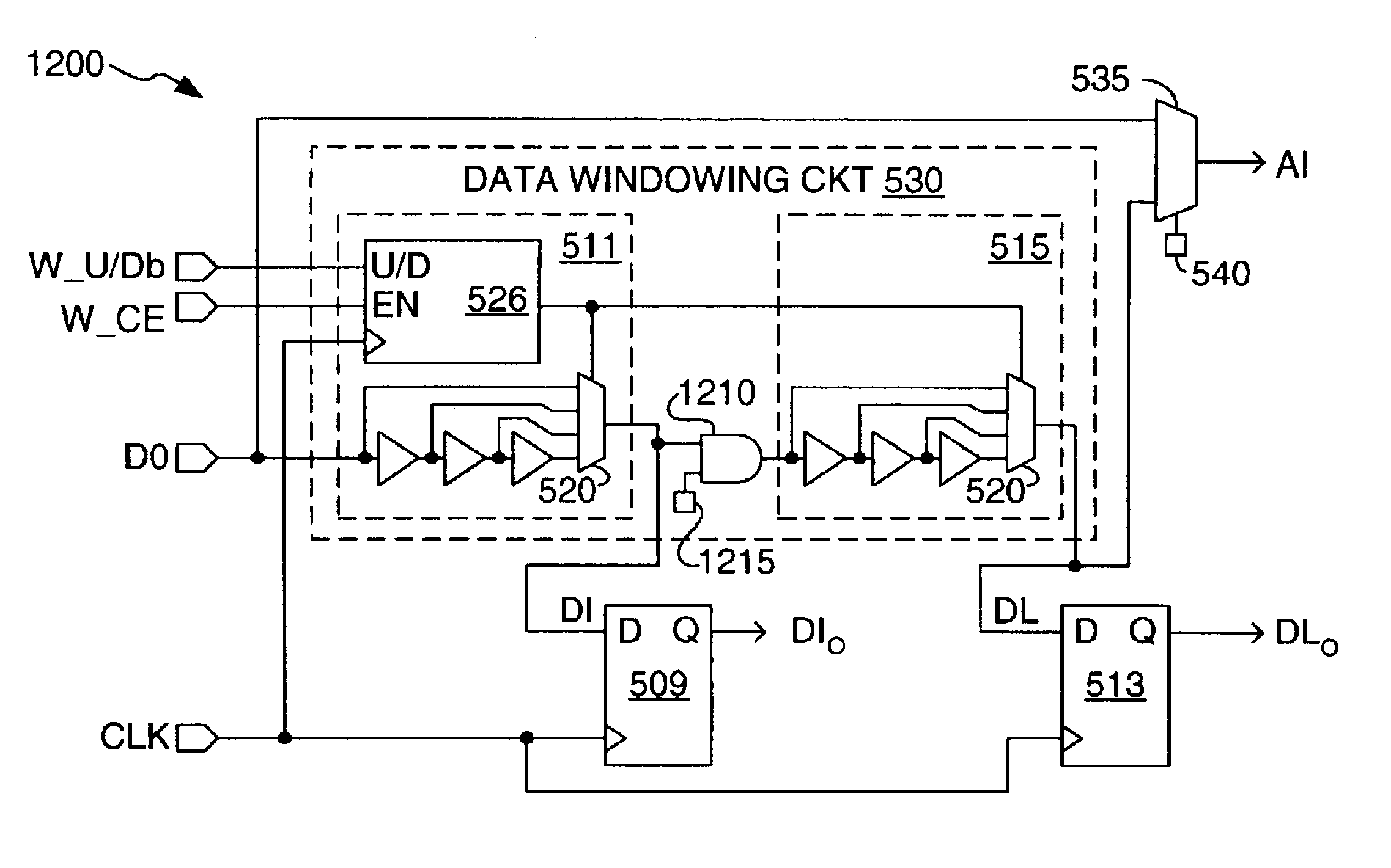 Windowing circuit for aligning data and clock signals