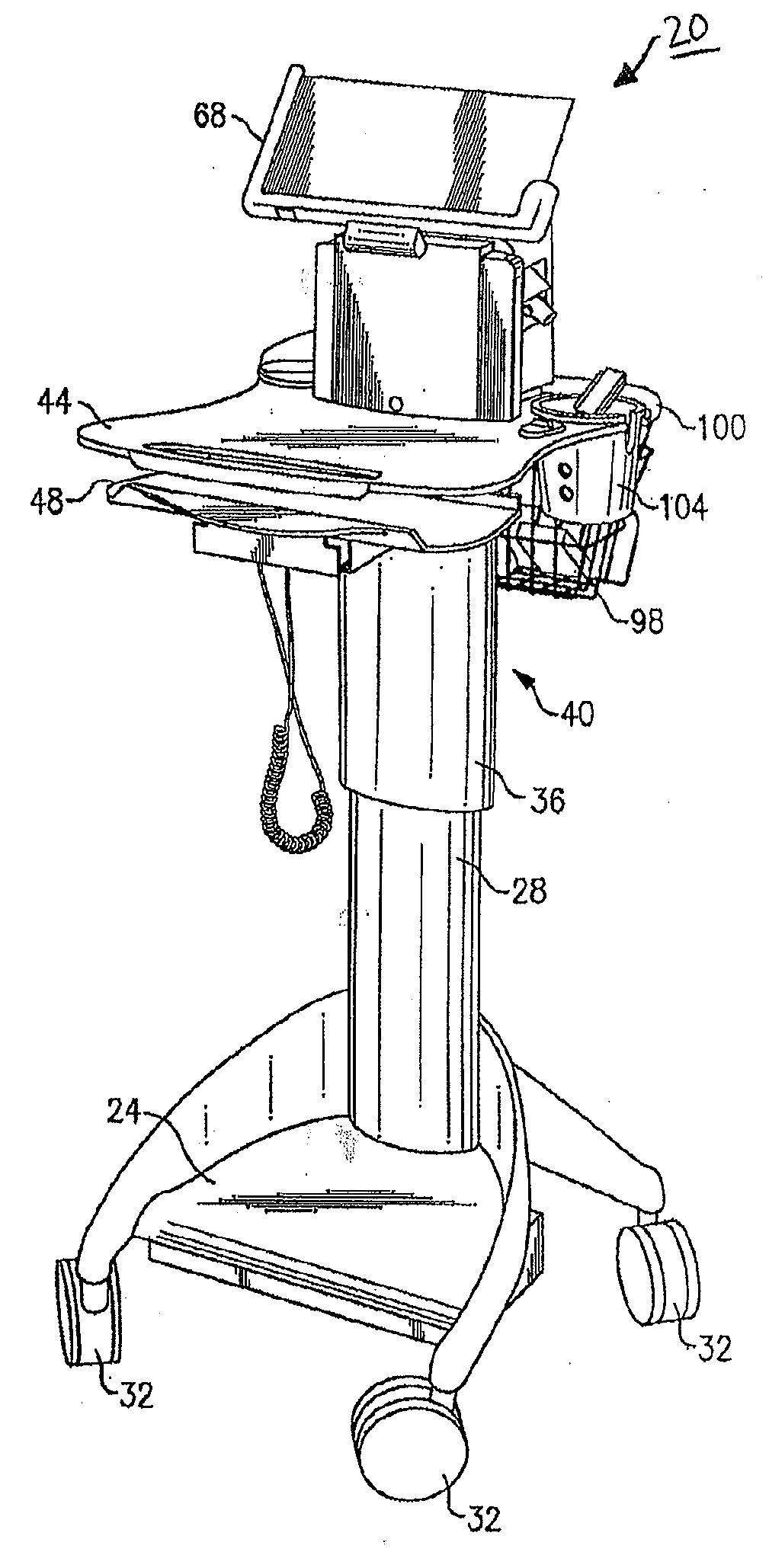 Mobile medical workstation and a temporarily associating mobile computing device