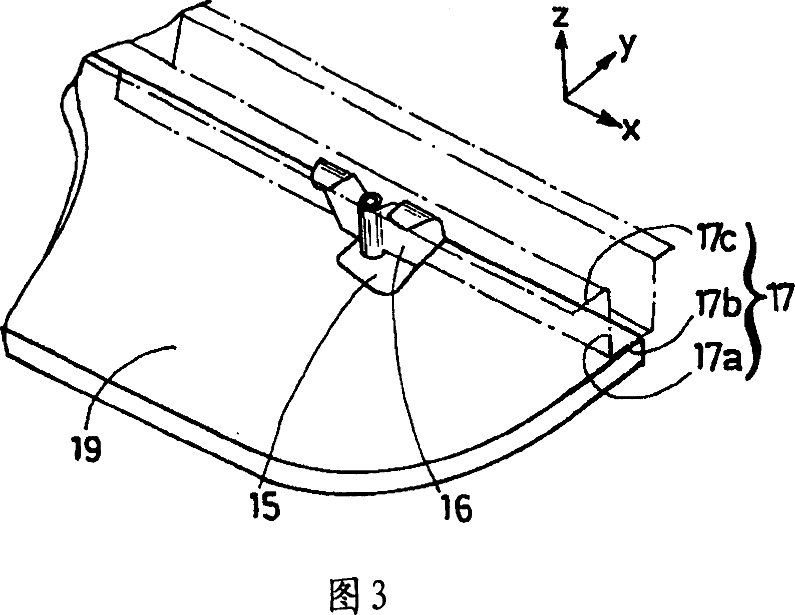 Exhaust frame for a motor vehicle, fixing device comprising such frame, and method for fixing such frame