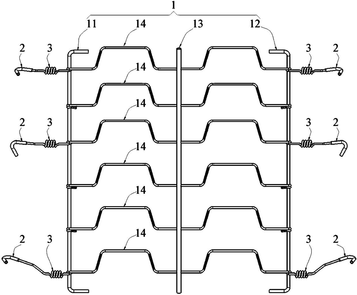 Automobile chair backrest spring and automobile chair backrest capable of reducing whiplash injuries