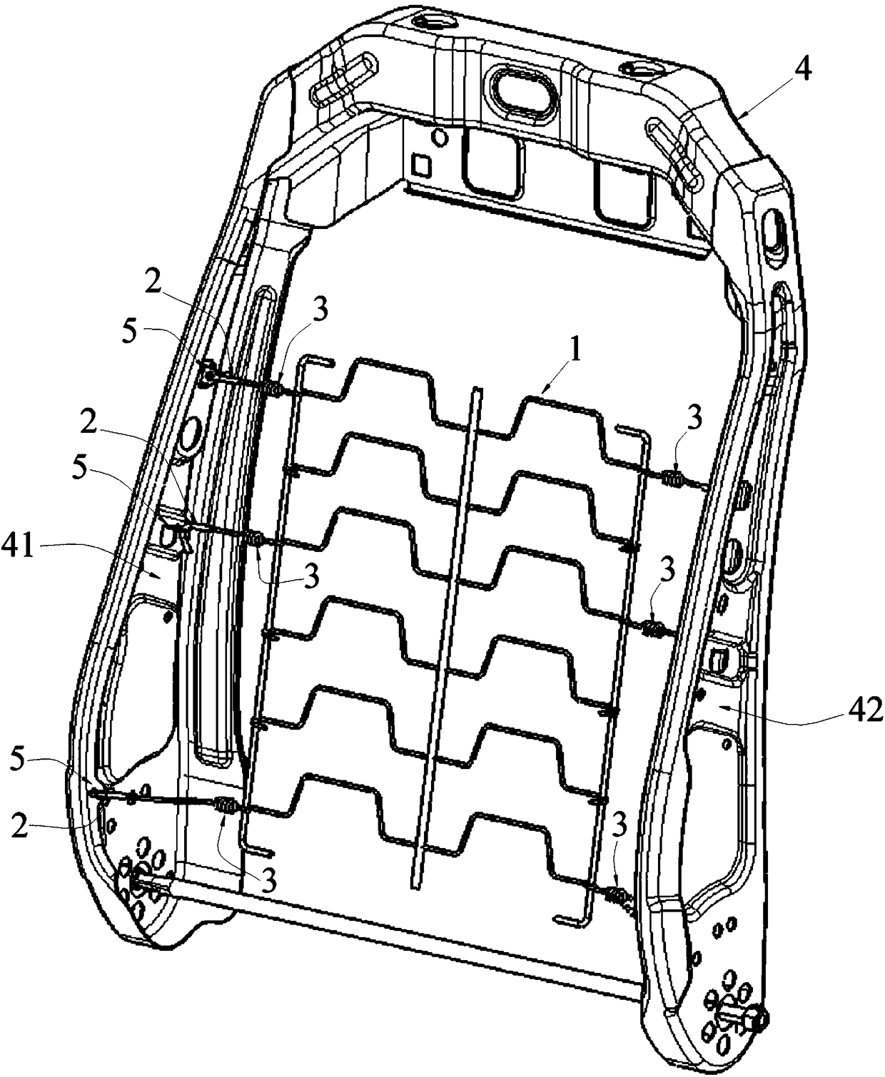 Automobile chair backrest spring and automobile chair backrest capable of reducing whiplash injuries