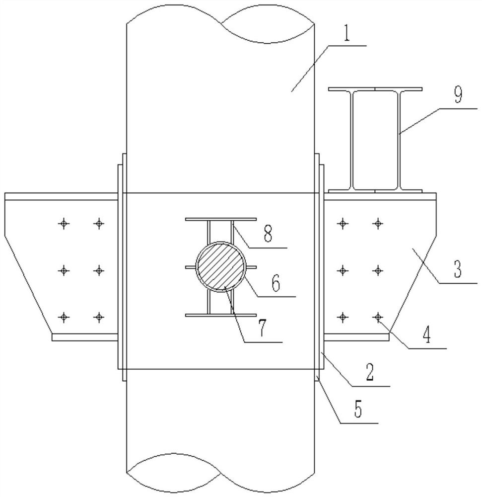 Hoop bracket bearing structure capable of being recycled