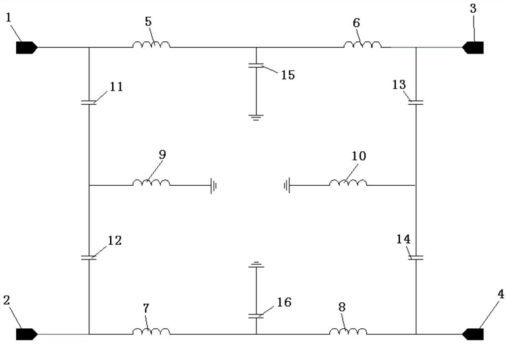 Four Port Low Reflection Duplex Filter