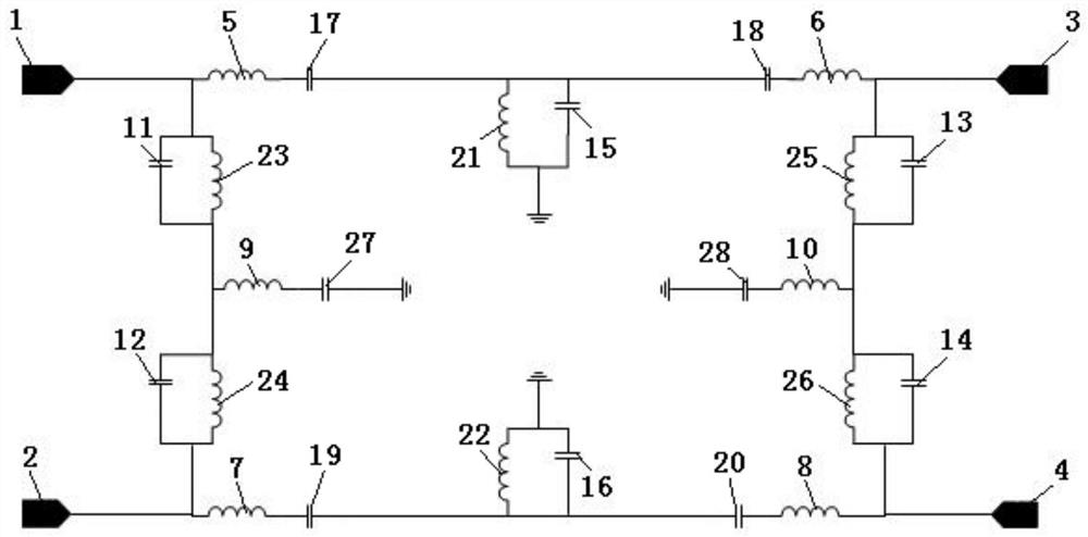 Four Port Low Reflection Duplex Filter