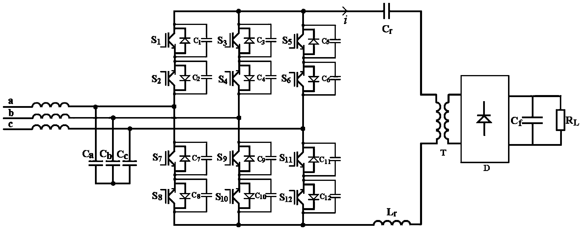 Control method and apparatus of AC-DC series resonance matrix converter