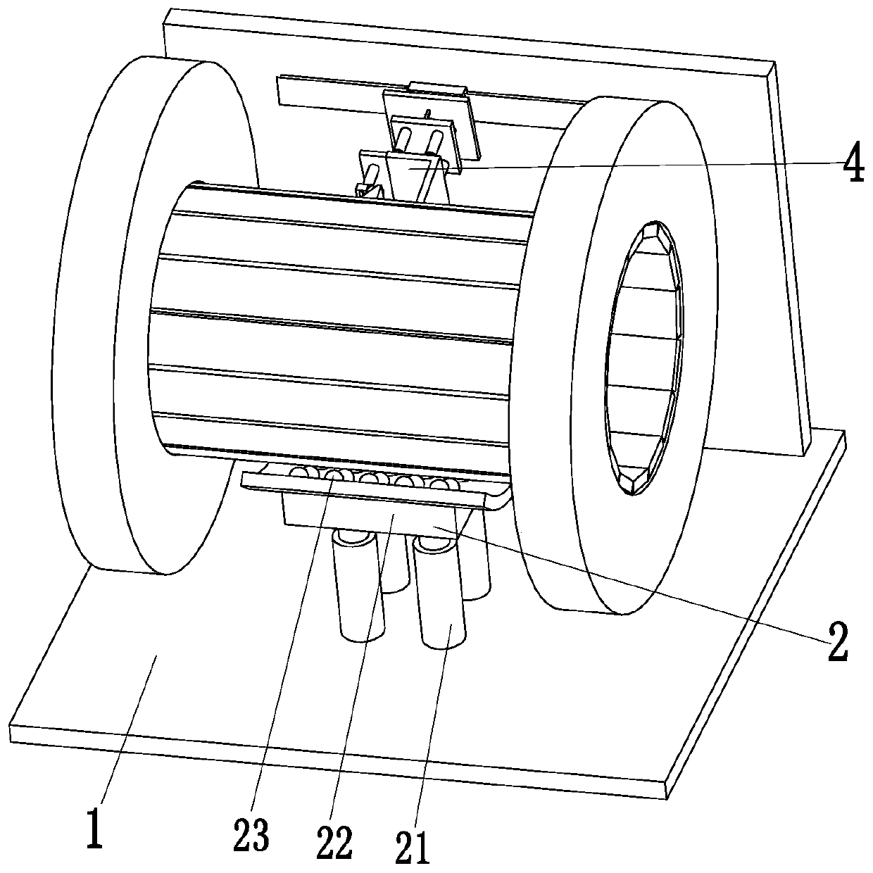 A power cable reel automatic processing and detection frame