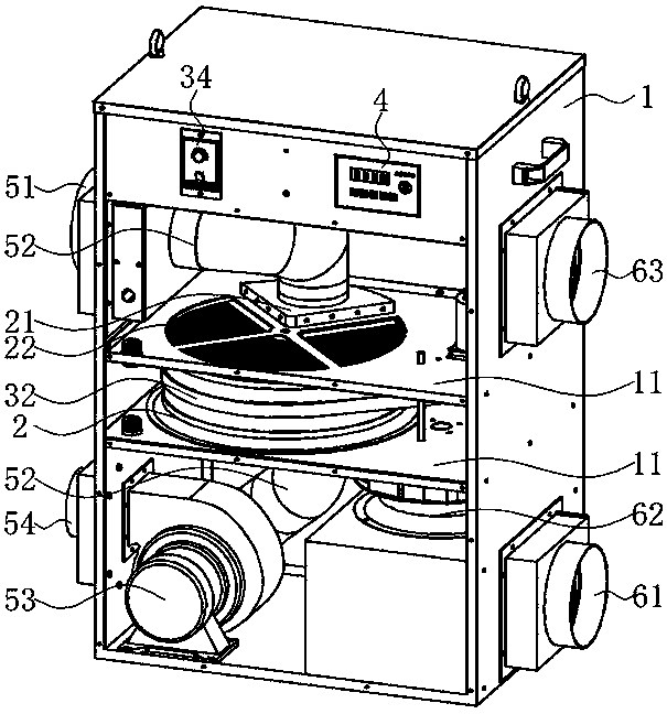 Dehumidification control method of rotary dehumidifier and rotary dehumidifier