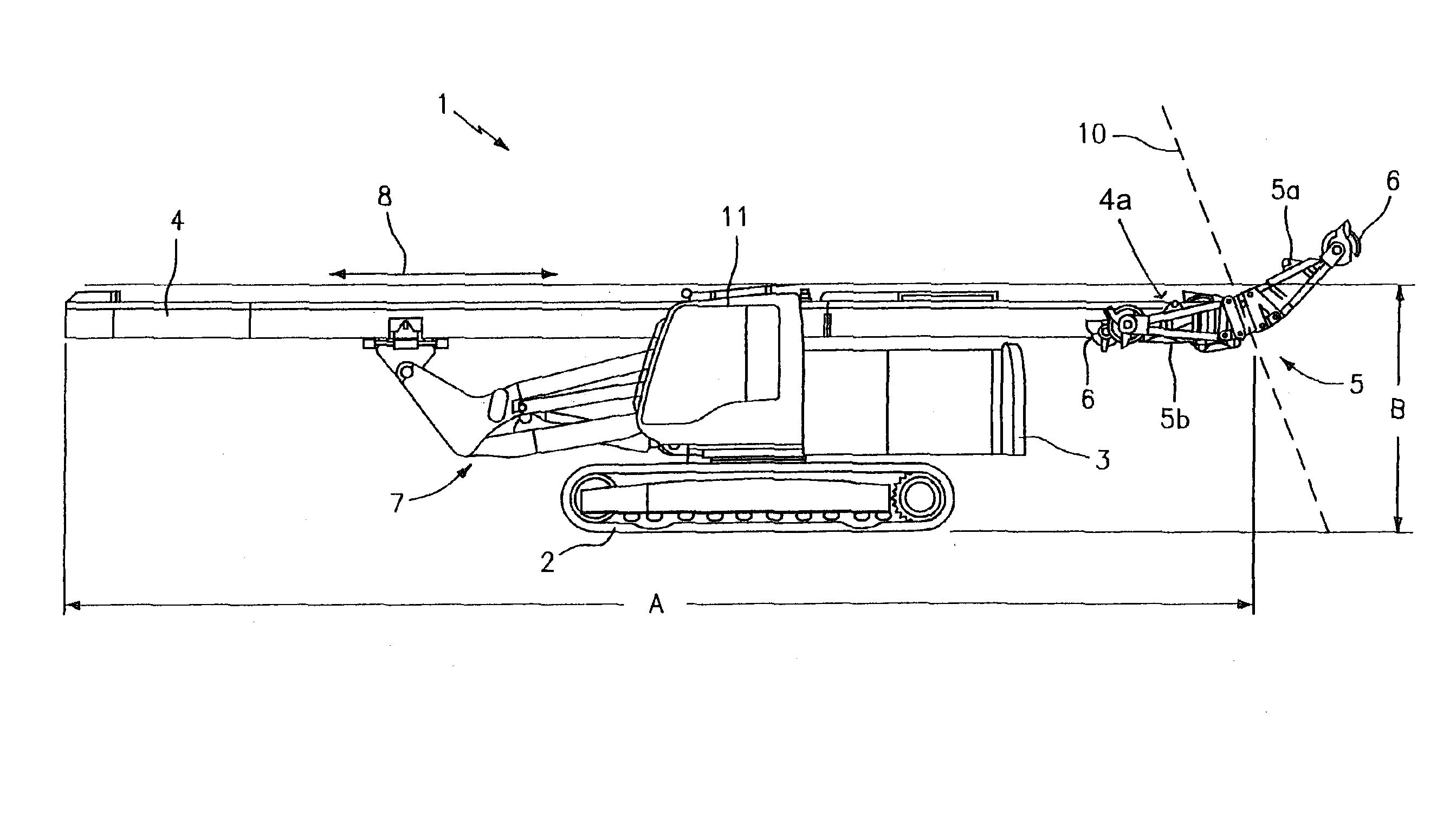 Piling and drilling rig with foldable deflection apparatus