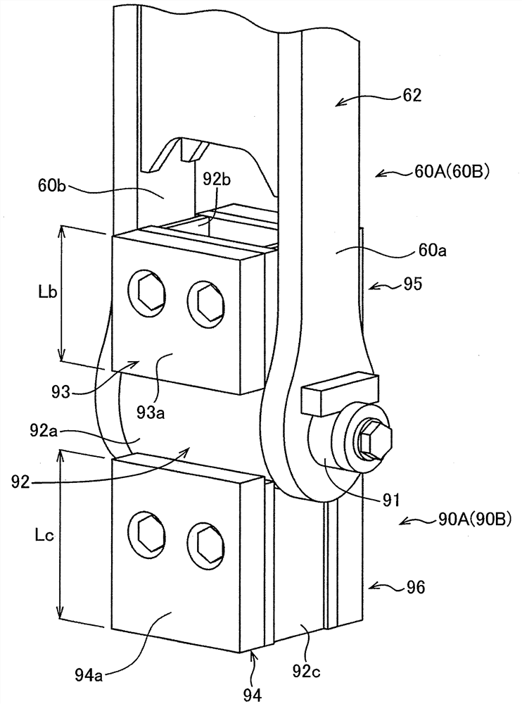 Holding device and construction machine provided with same