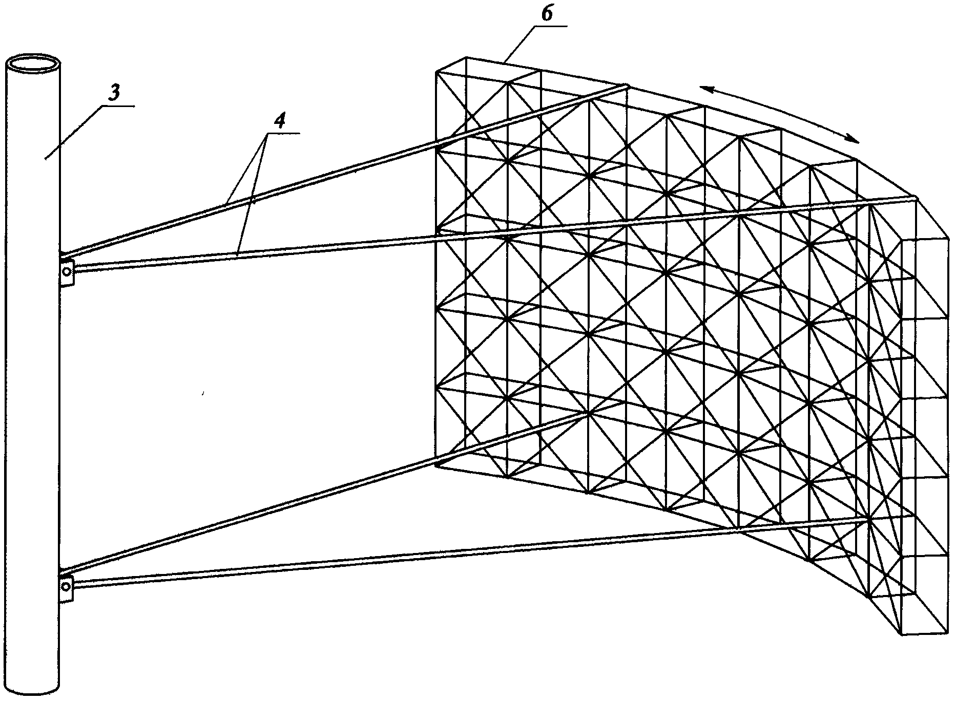 Quick construction device for inner wall of arch crown oil tank