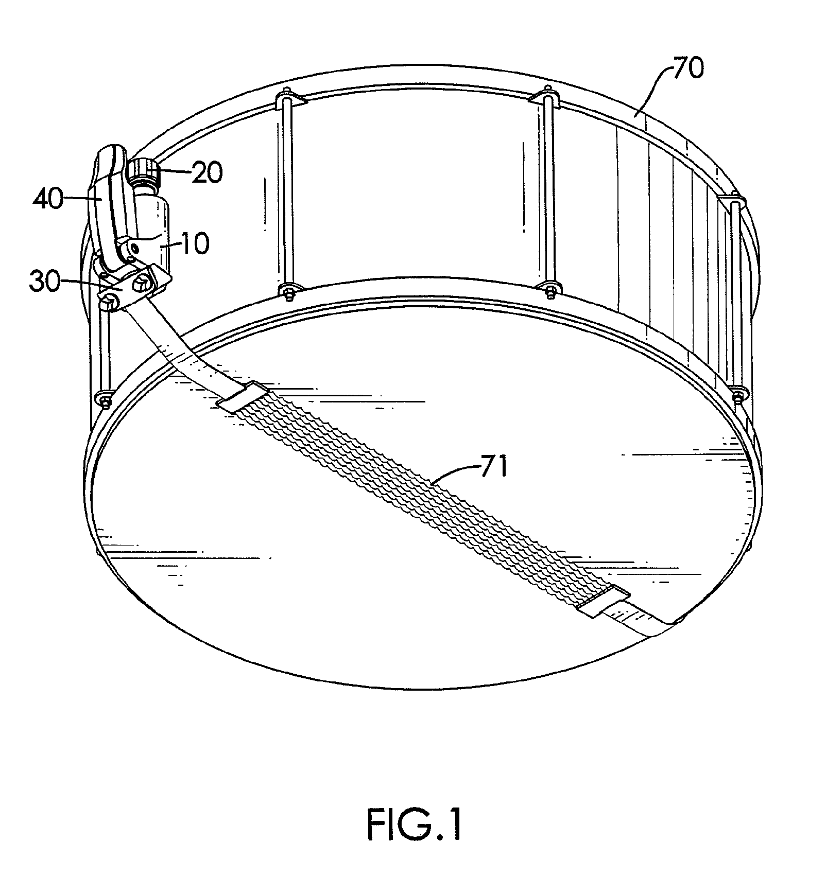 Snare-adjusting device for a snare drum