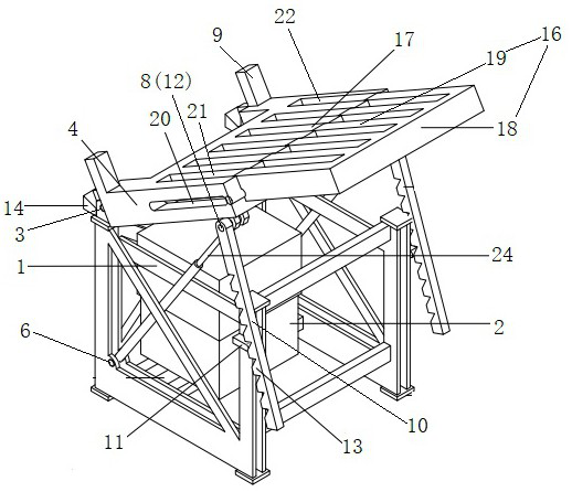 Turning device for precast slab of concrete box culvert