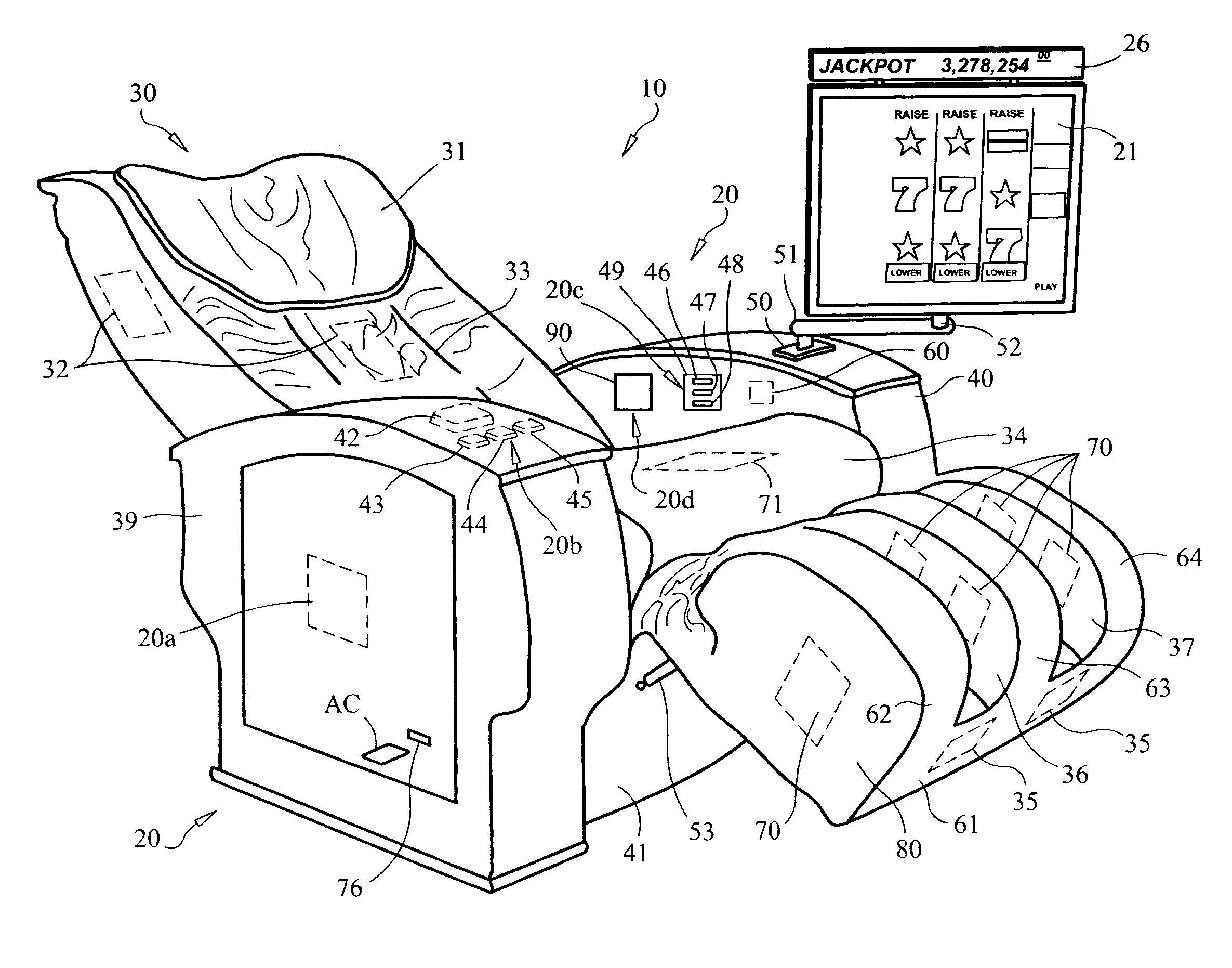 Gaming machine and method of use thereof