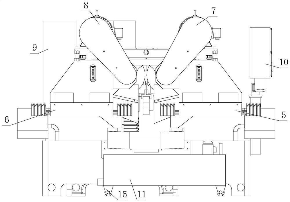 Numerical control double-sided grinding structure