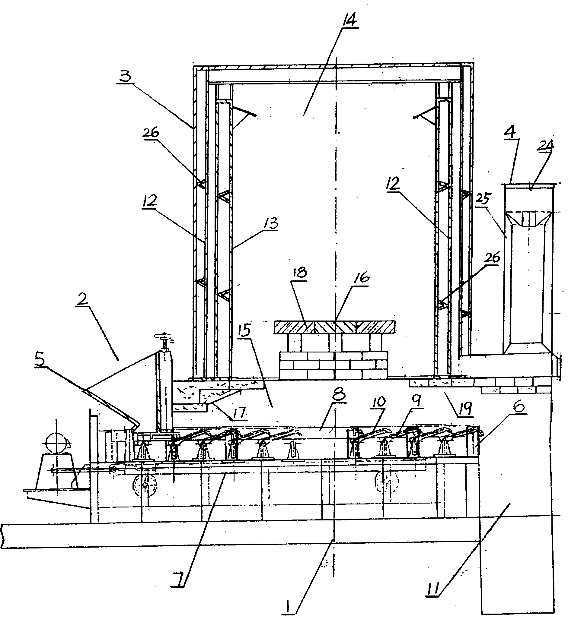 Coal burning hot air furnace with horizontal-reciprocating grate
