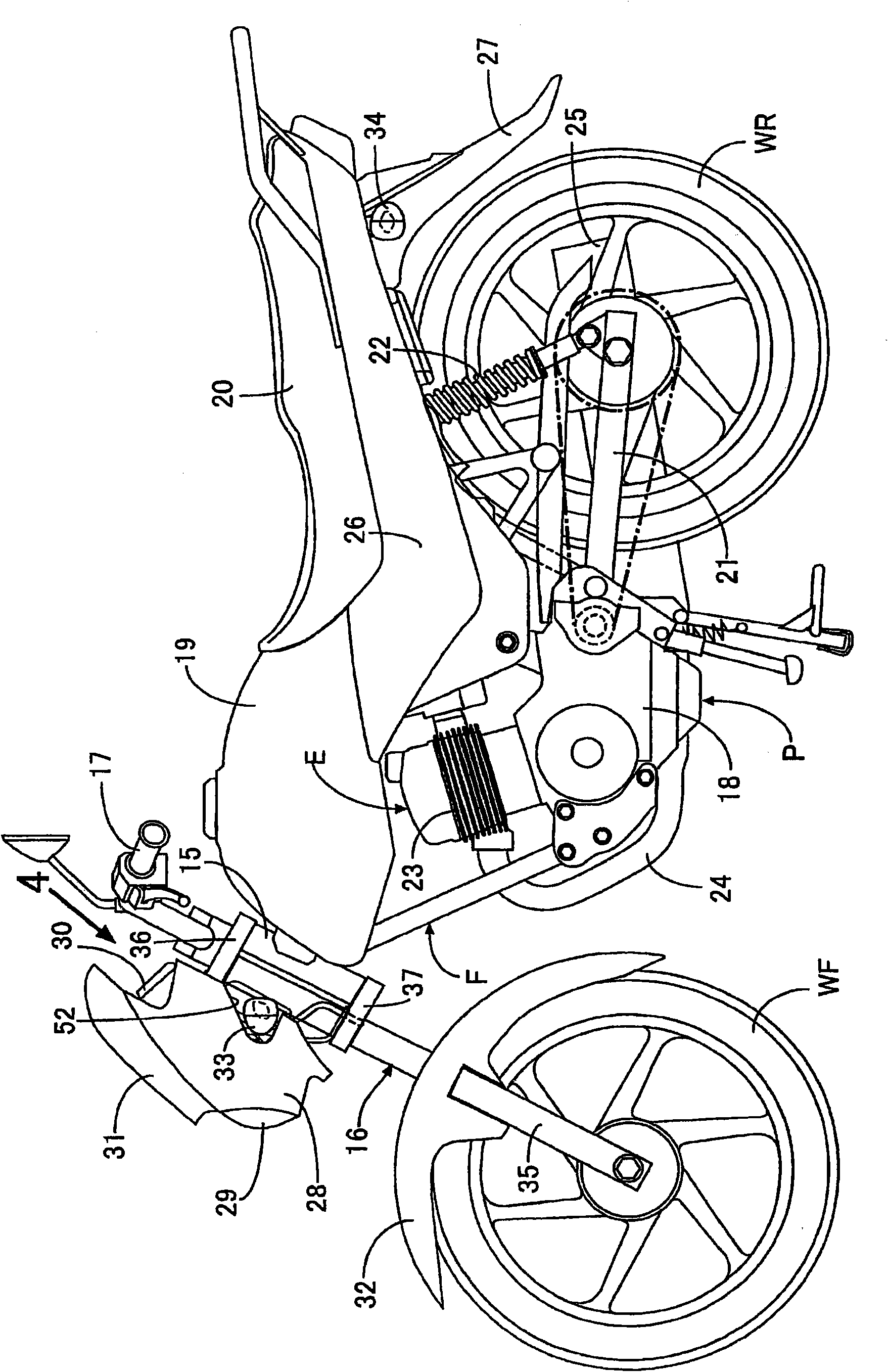 Meter structure for motorcycle