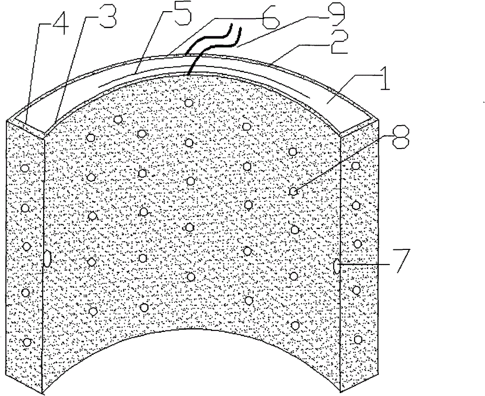 A high-performance large-arc permanent magnet ferrite tile