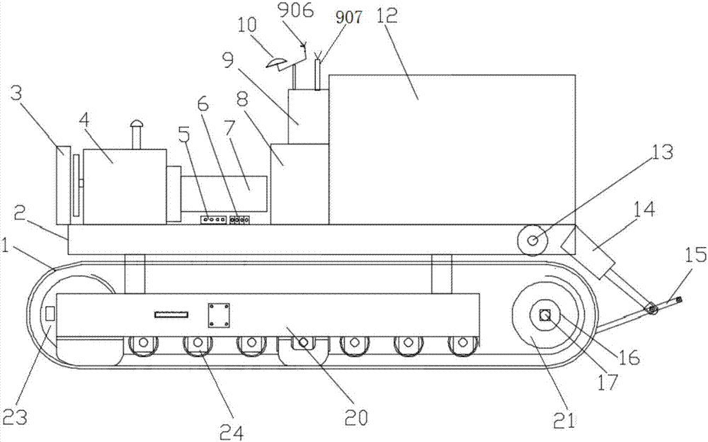 Beidou navigation unmanned full-hydraulic multifunctional tractor and control method thereof