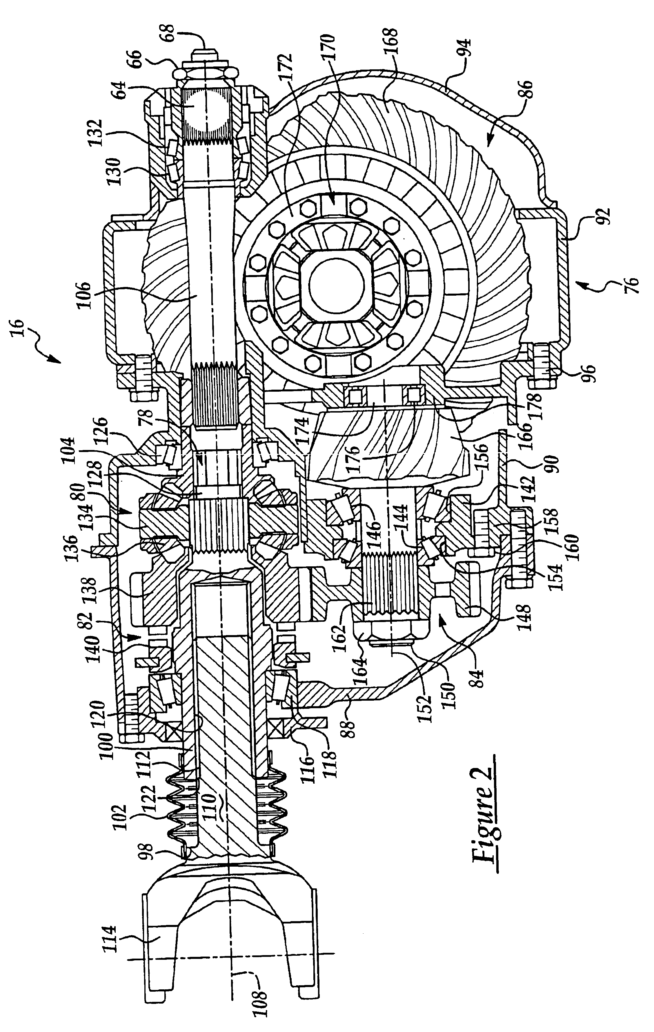 Tandem axle power divider assembly with inboard slip driveshaft connection