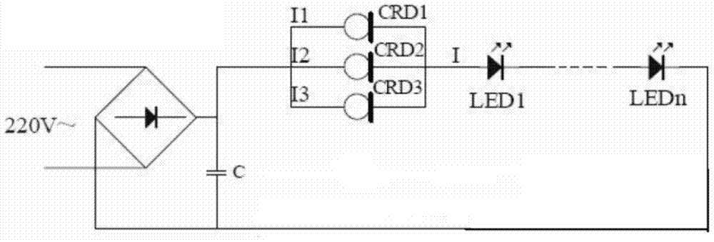 High efficiency linear topology structure LED (Light Emitting Diode) driving circuit