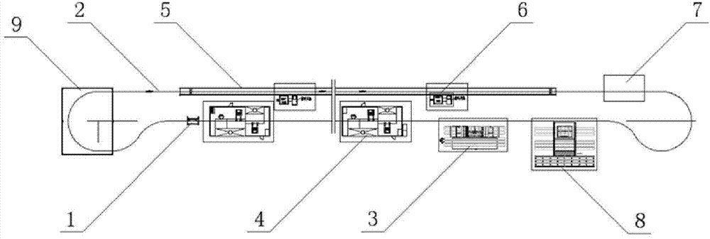 Production line for automatically coating profile steel and coating method thereof