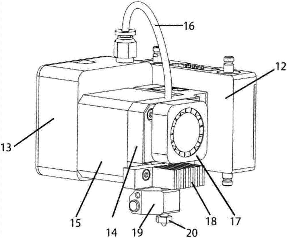 Nozzle quick changing system for 3D printing machine and printing machine