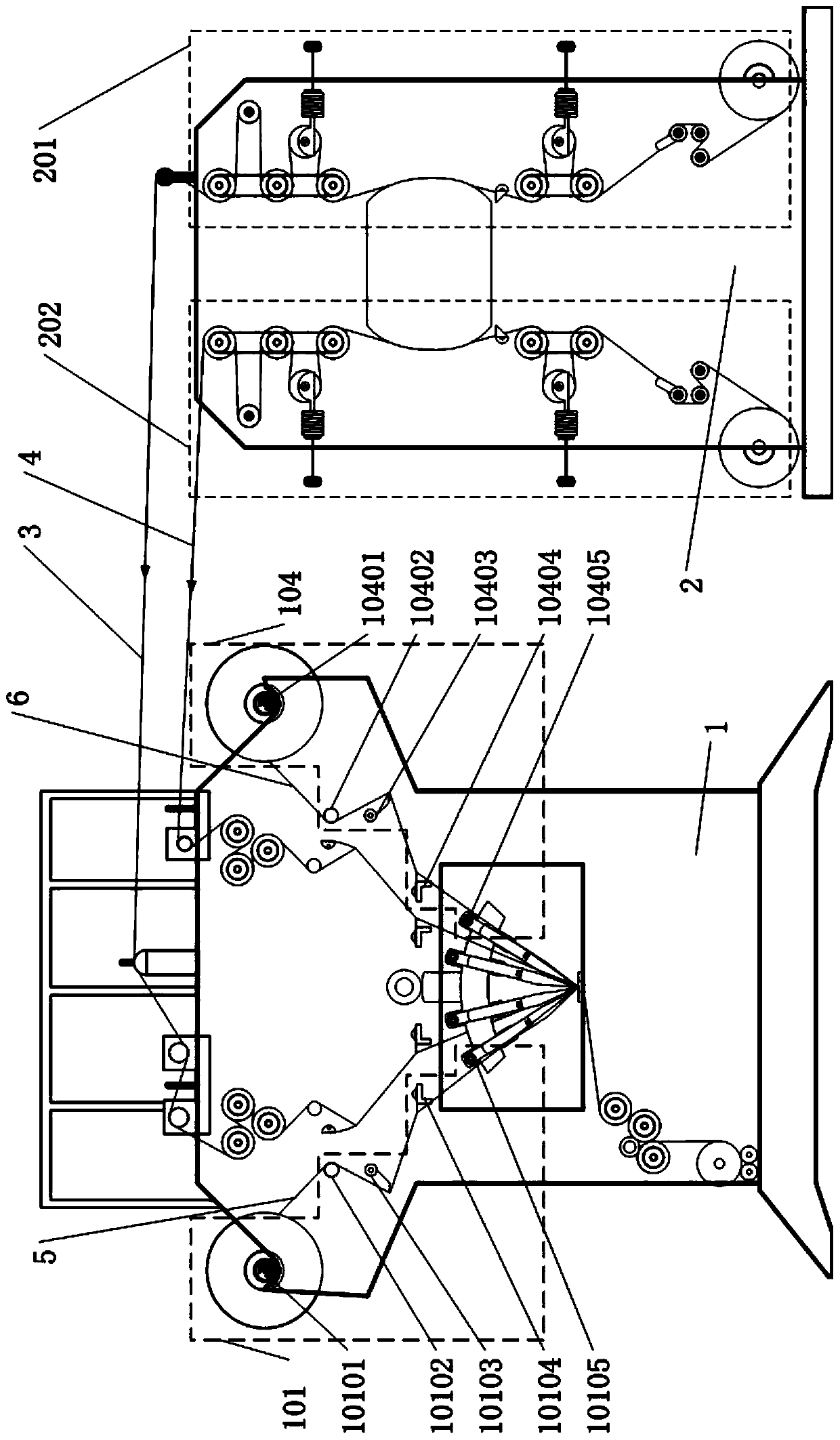 A mixed flat yarn and round yarn feeding system for warp knitting machines