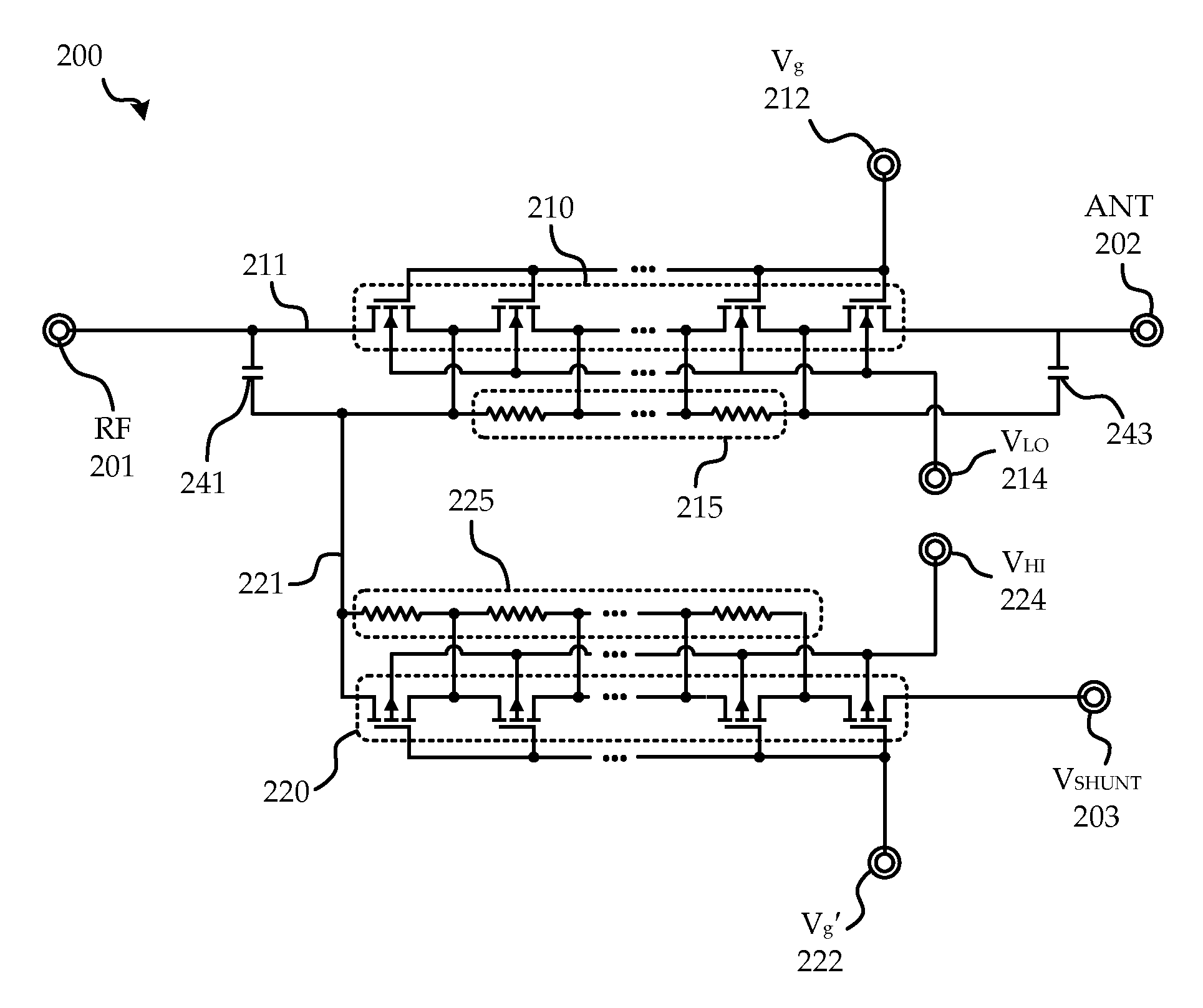 System and method of transistor switch biasing in a high power semiconductor switch
