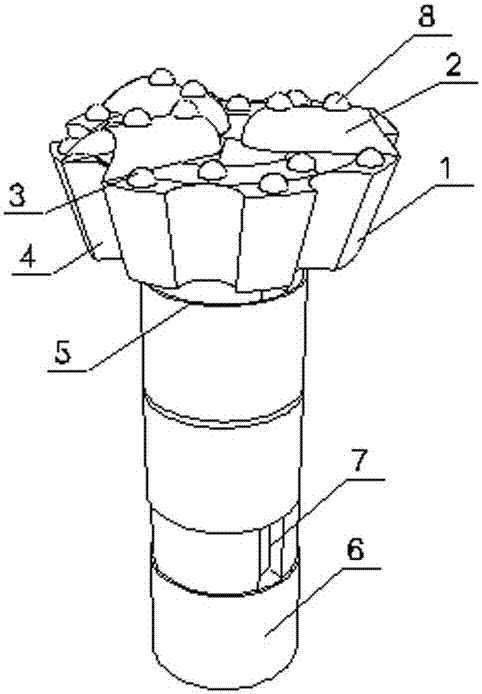 A type of round lip impregnated diamond bit automatic rock removal device