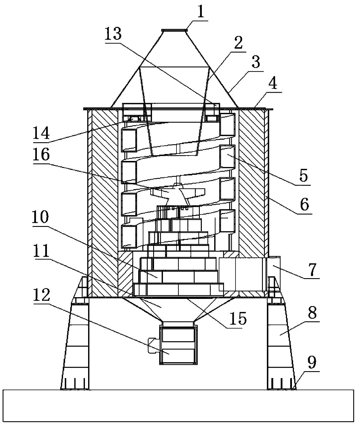 Secondary combustion chamber for household garbage flue gas