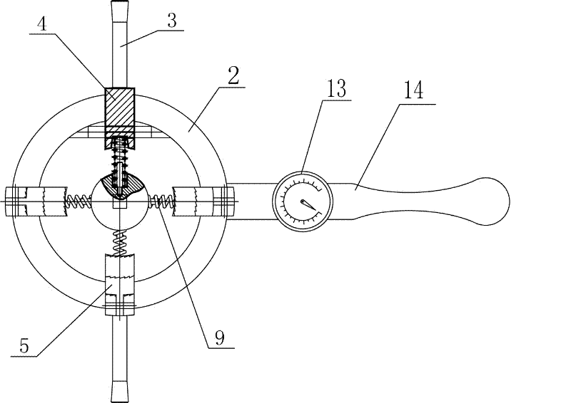 Reducing clamping connector for torsion detection of drive shaft