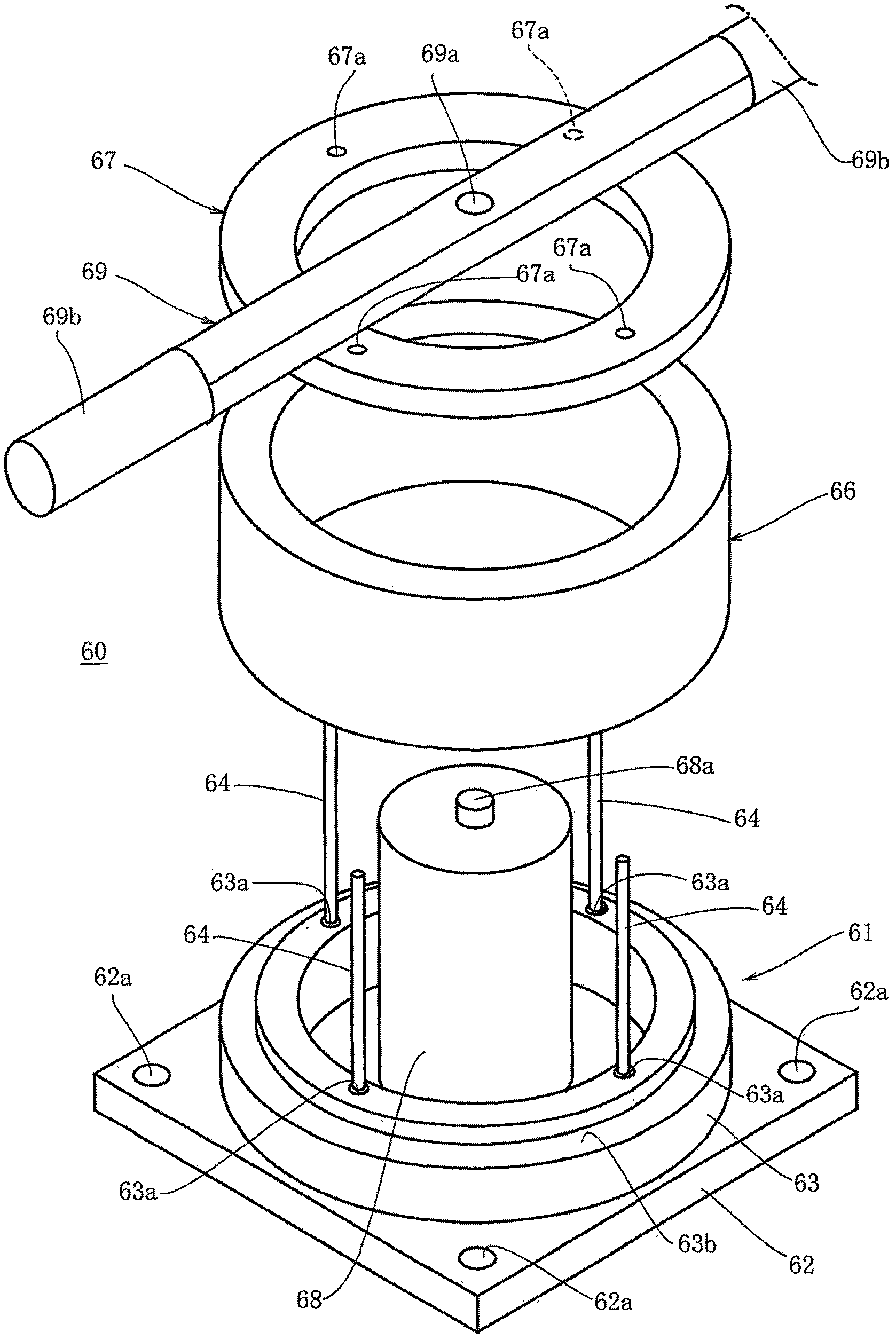 Method and device for manufacturing stator with skewed slots