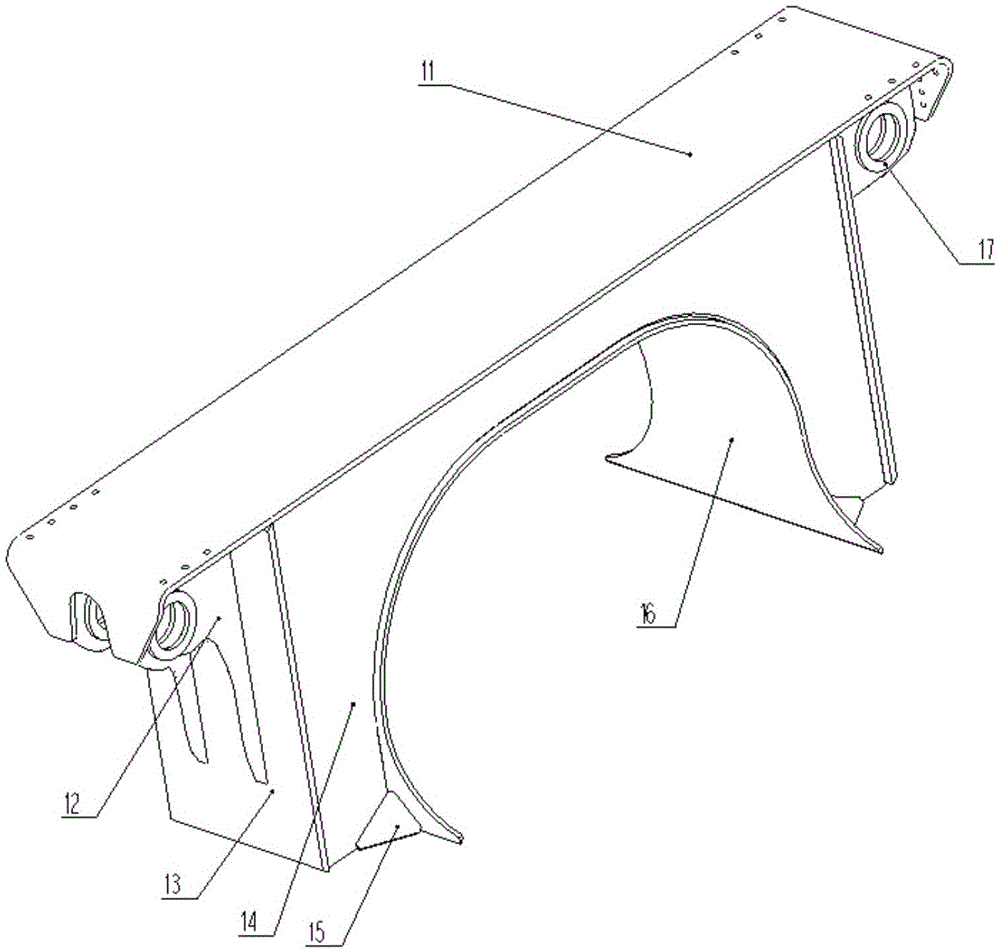 Split type gantry beam for electric drive mining-use dumper frame