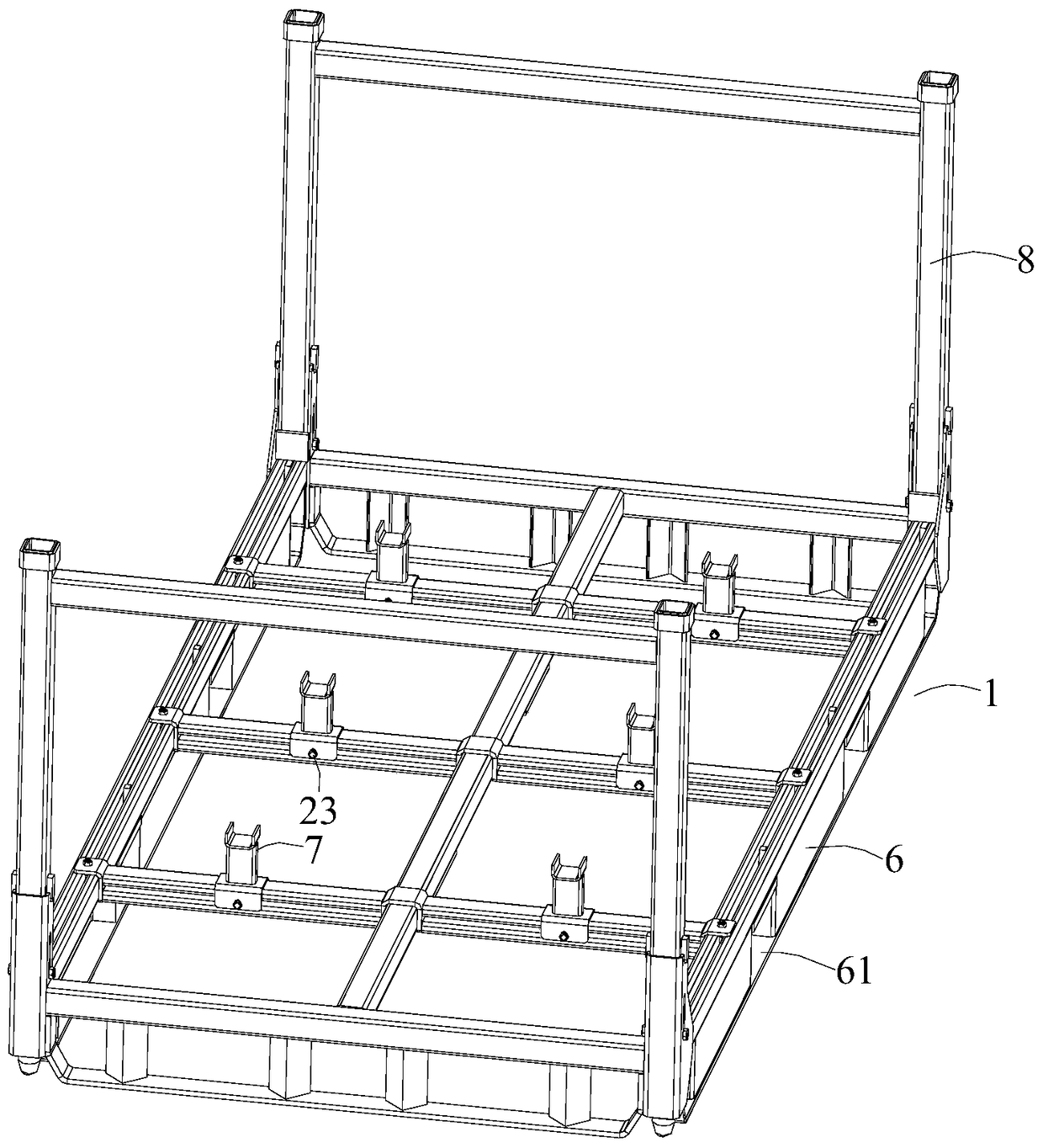 A pallet box with removable inner material