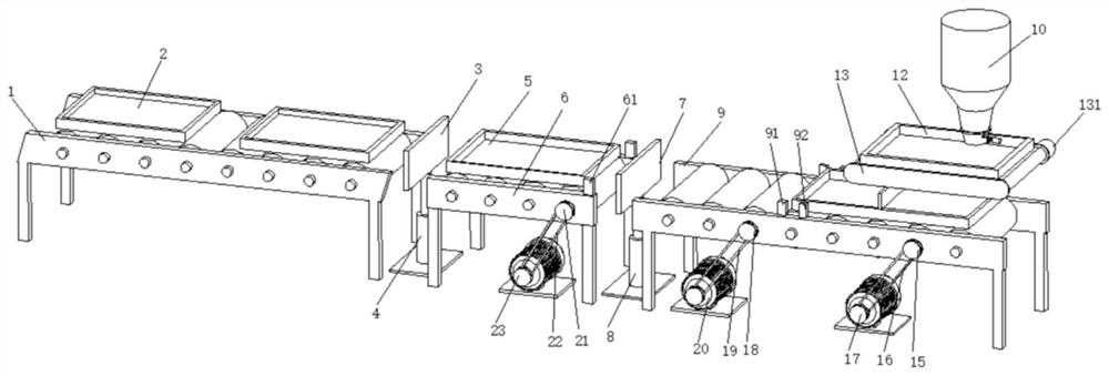 Tray abutting assembly line device