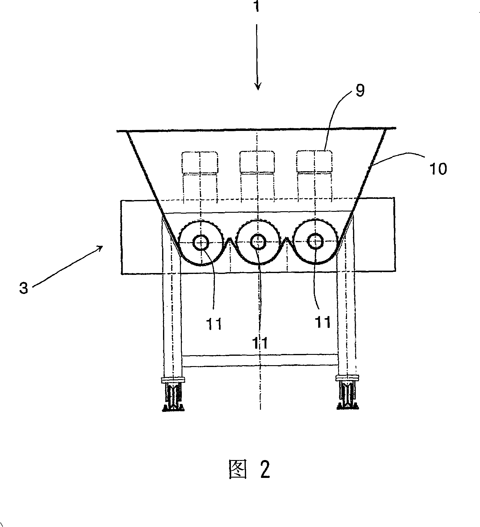 Device for comminuting all types of parts