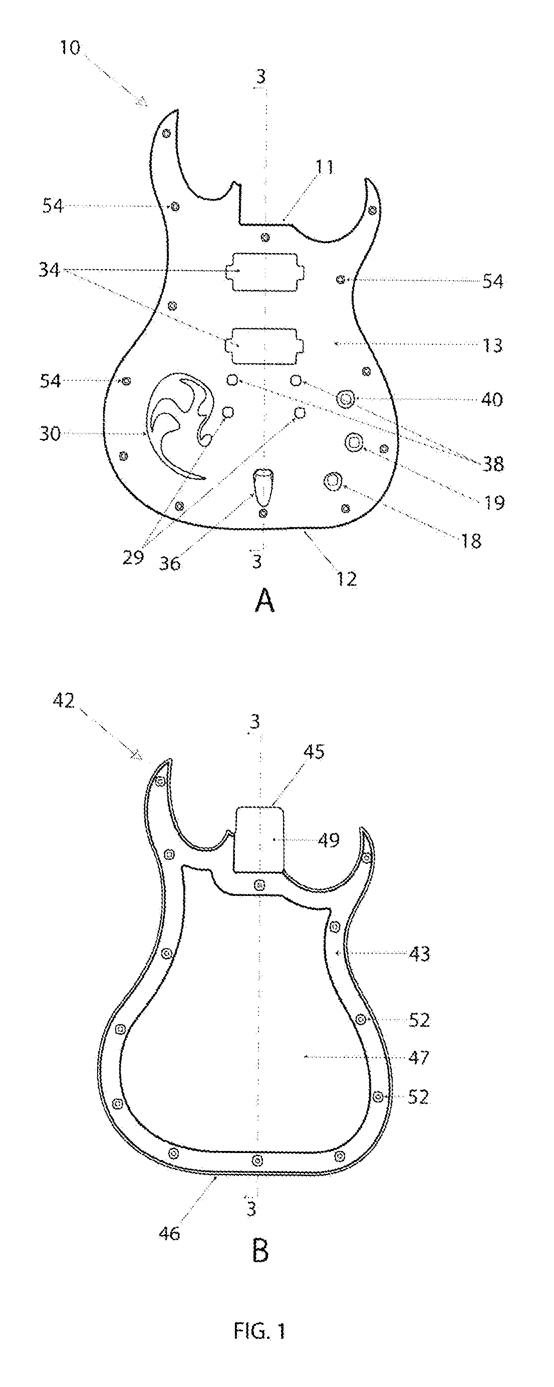 Interchangeable guitar faceplate and guitar body system