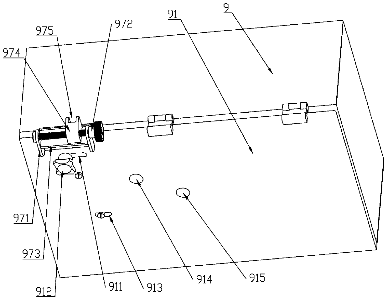 Double-output transmission box and ampoule bottle horizontal-to-upright turnover device applying double-output transmission box