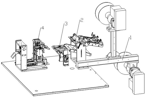 Material belt film sticking machine